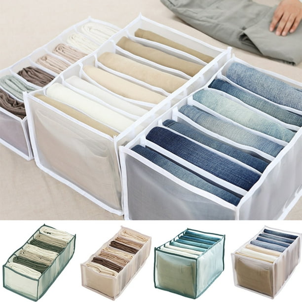 Foldable Underwear and Jeans Drawer Organizers Dividers for Clothes Drawer Organizers Socks Underwear -Gray||L 